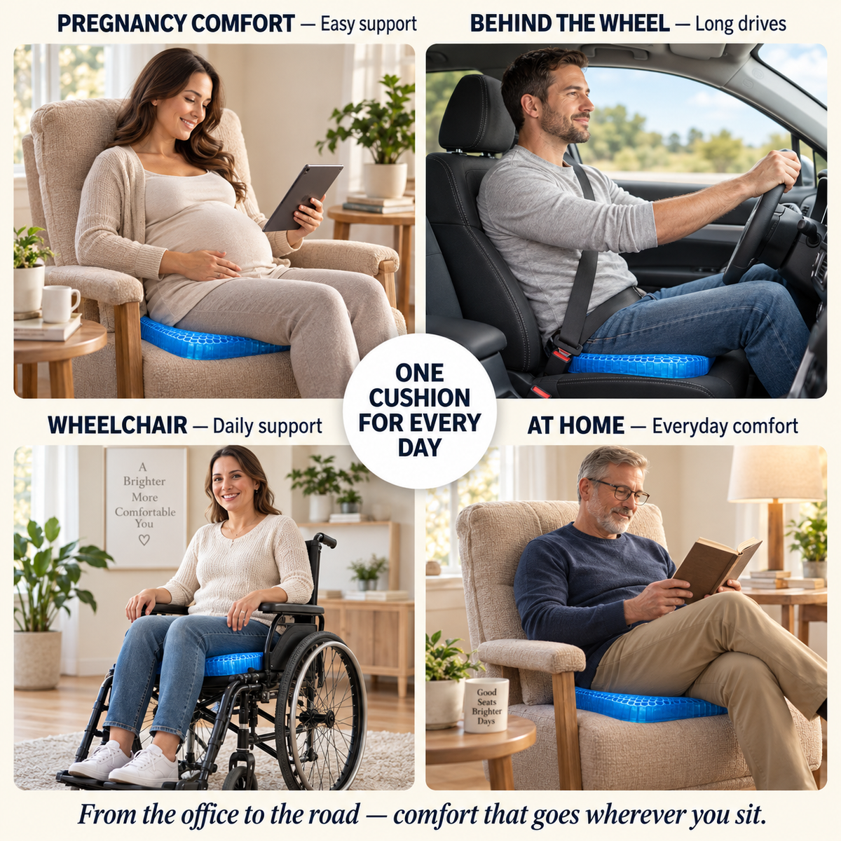 Sitqora 100% Gel Seat Cushion