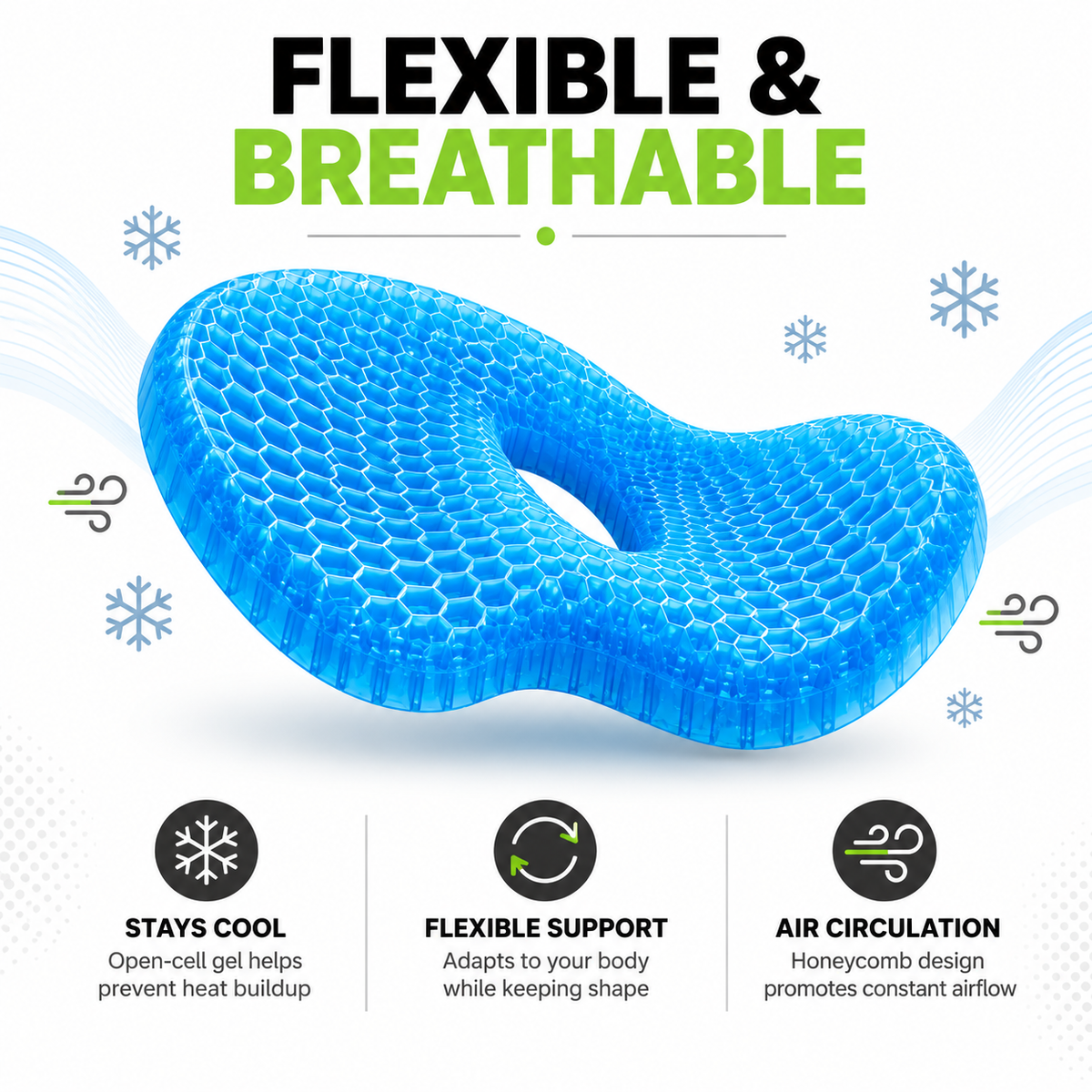 Sitqora 100% Gel Seat Cushion